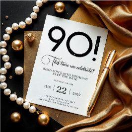 Unieke minimalist Bewaar de datum 90e verjaardag Kaart