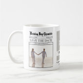 Unieke Minimalistische Aangepaste Krant Save the D Koffiemok (Links)