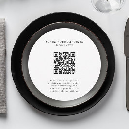 Unieke minimalistische bruiloft QR Code Enclosure Kaart