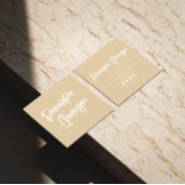 Unieke minimalistische crème neutraal boho chic mo vierkante visitekaartje