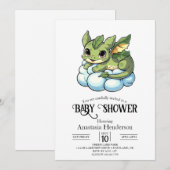 Unieke minimalistische digitale draak Baby shower Kaart (Voorkant / Achterkant)