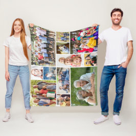 Unieke minimalistische fotocollage van 12 fleece deken