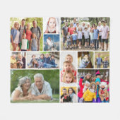 Unieke minimalistische fotocollage van 12 fleece deken (Voorkant (Horizontaal))