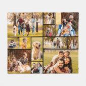 Unieke minimalistische fotocollage van 12 fleece deken (Voorkant (Horizontaal))