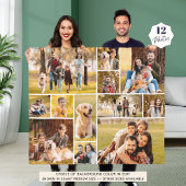 Unieke minimalistische fotocollage van 12 fleece deken