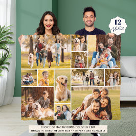 Unieke minimalistische fotocollage van 12 fleece deken