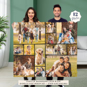 Unieke minimalistische fotocollage van 12 fleece deken