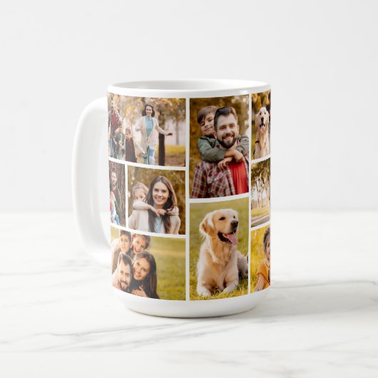 Unieke minimalistische fotocollage van 12 koffiemok (Voorkant links)