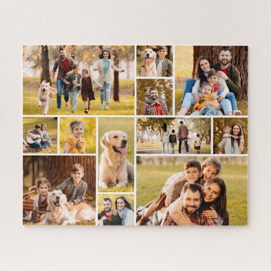 Unieke minimalistische fotocollage van 12 legpuzzel (Horizontaal)