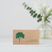 Unieke minimalistische groene-boomkartonnen landsc visitekaartje (Staand voorkant)