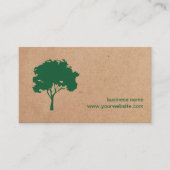 Unieke minimalistische groene-boomkartonnen landsc visitekaartje (Voorkant)