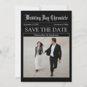 Unieke  minimalistische QR-codekrant Save The Date (Voorkant)