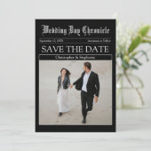 Unieke  minimalistische QR-codekrant Save The Date (Staand voorkant)