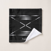 Unieke minimalistische zwart- en zilvermonogrammen bad handdoek (Wasdoekje)