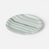 Unieke mint-grijze Waterverf strips en pijlen Papieren Bordje (Gekanteld)