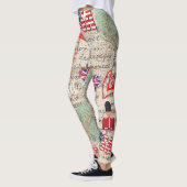 Unieke Mode Verenigde Staten Kaarten en tekstbijvo Leggings (Links)