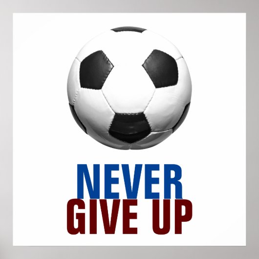 Unieke Modern geven nooit het Football van Voetbal Poster (Voorkant)