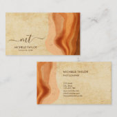 Unieke Modern Monogram Abstract Boho Terracotta Visitekaartje (Voorkant / Achterkant)
