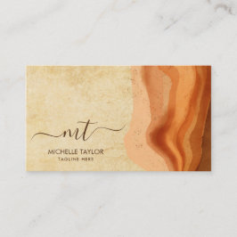 Unieke Modern Monogram Abstract Boho Terracotta Visitekaartje