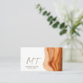 Unieke Modern Monogram Abstract Boho Terracotta Visitekaartje (Staand voorkant)