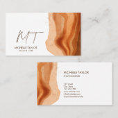 Unieke Modern Monogram Abstract Boho Terracotta Visitekaartje (Voorkant / Achterkant)