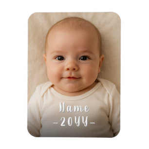 Unieke moderne aangepaste Baby-foto met bewerkbare Magneet