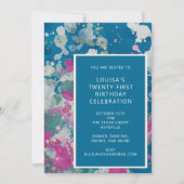 Unieke, moderne Abstracte verfblauw 21e verjaardag Kaart (Voorkant)