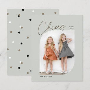 Unieke moderne Arch Foto Cheers tot 2022 Nieuwjaar Feestdagenkaart