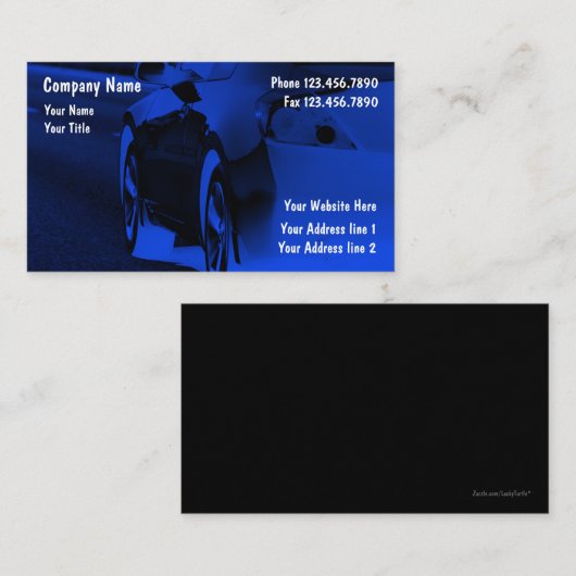 Unieke moderne auto visitekaartje (Voorkant / Achterkant)