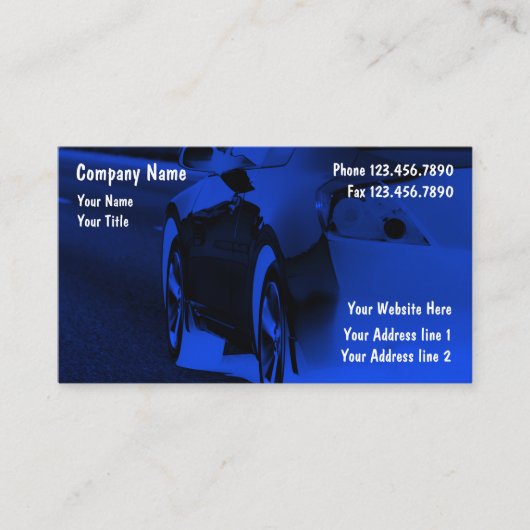 Unieke moderne auto visitekaartje (Voorkant)