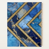 Unieke Moderne Blauwe Gouden Geometrisch Planner (Achterkant)