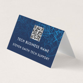Unieke moderne blauwe QR-code aangepaste zakelijke Visitekaartje