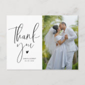 unieke moderne bruiloft bedankt je fotokaart briefkaart (Voorkant)