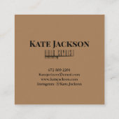 Unieke moderne bruine & zwarte schoonheidssalon vierkante visitekaartje (Achterkant)