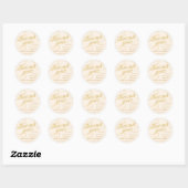 Unieke moderne champagne & goud dank je wel gunst ronde sticker (Vel)