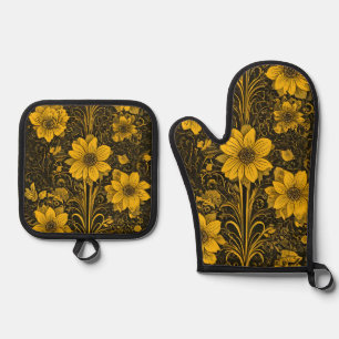 Unieke & Moderne Design Oven Mitt en Pot Holder Ovenwant & Pannenlap Set