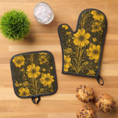 Unieke & Moderne Design Oven Mitt en Pot Holder Ovenwant & Pannenlap Set (Top down)