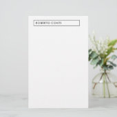 Unieke Moderne Duidelijke Minimalistische Naam Briefpapier (Staand voorkant)