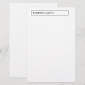Unieke Moderne Duidelijke Minimalistische Naam Briefpapier (Voorkant / Achterkant)