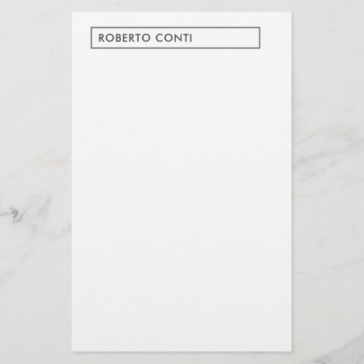 Unieke Moderne Duidelijke Minimalistische Naam Briefpapier (Voorkant)