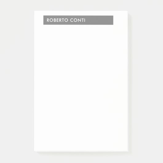 Unieke Moderne Duidelijke Minimalistische Naam Post-it® Notes (Voorkant)