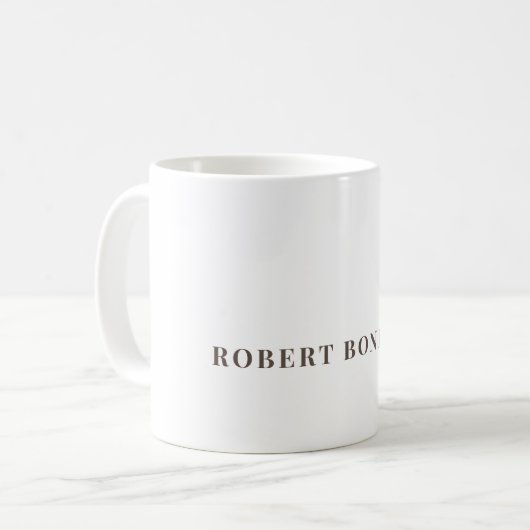 Unieke Moderne Eenvoudige Naam Minimalistisch Koffiemok (Voorkant links)