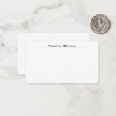 Unieke, moderne, eenvoudige whitepaper notitiekaartje (Voorkant / Achterkant in situ)