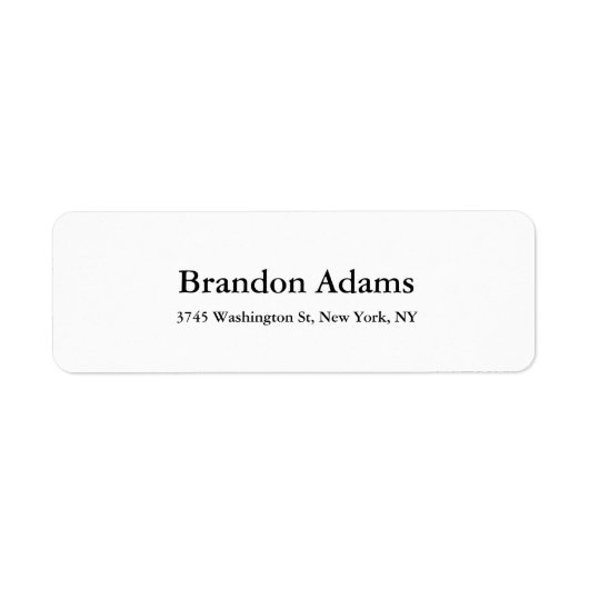 Unieke moderne elegante effen zwart-wit etiket (Voorkant)