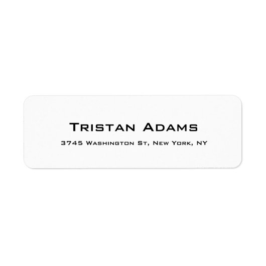 Unieke moderne elegante effen zwart & wit leesbaar etiket (Voorkant)