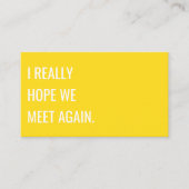 Unieke Moderne Gele Creatieve Typografie Visitekaartje (Voorkant)