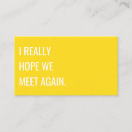 Unieke Moderne Gele Creatieve Typografie Visitekaartje