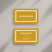 Unieke moderne gele mosterd & witte professional visitekaartje