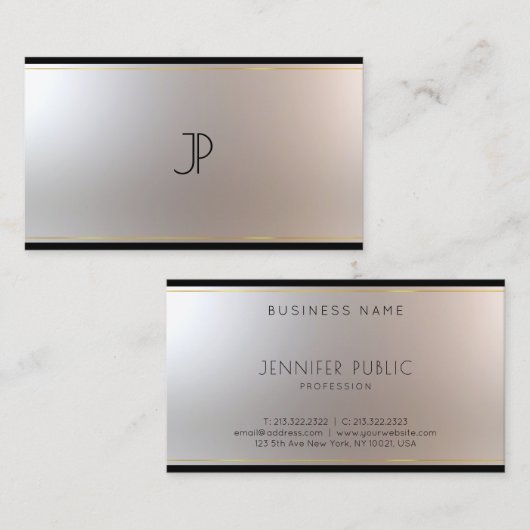 Unieke, moderne Glam Gold Silver-verbluffend Visitekaartje (Voorkant / Achterkant)
