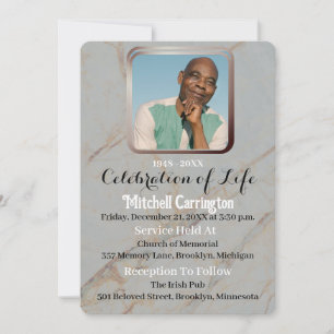 Unieke moderne grijze marmer Memorial Foto Kaart